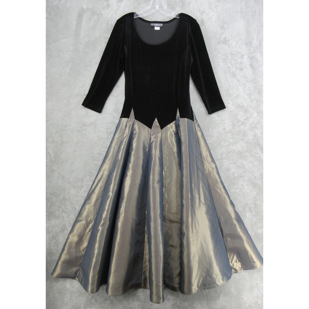 The Pyramid Collection Dress Womens Size S Velvet Gown Taffeta Whimsigoth Black